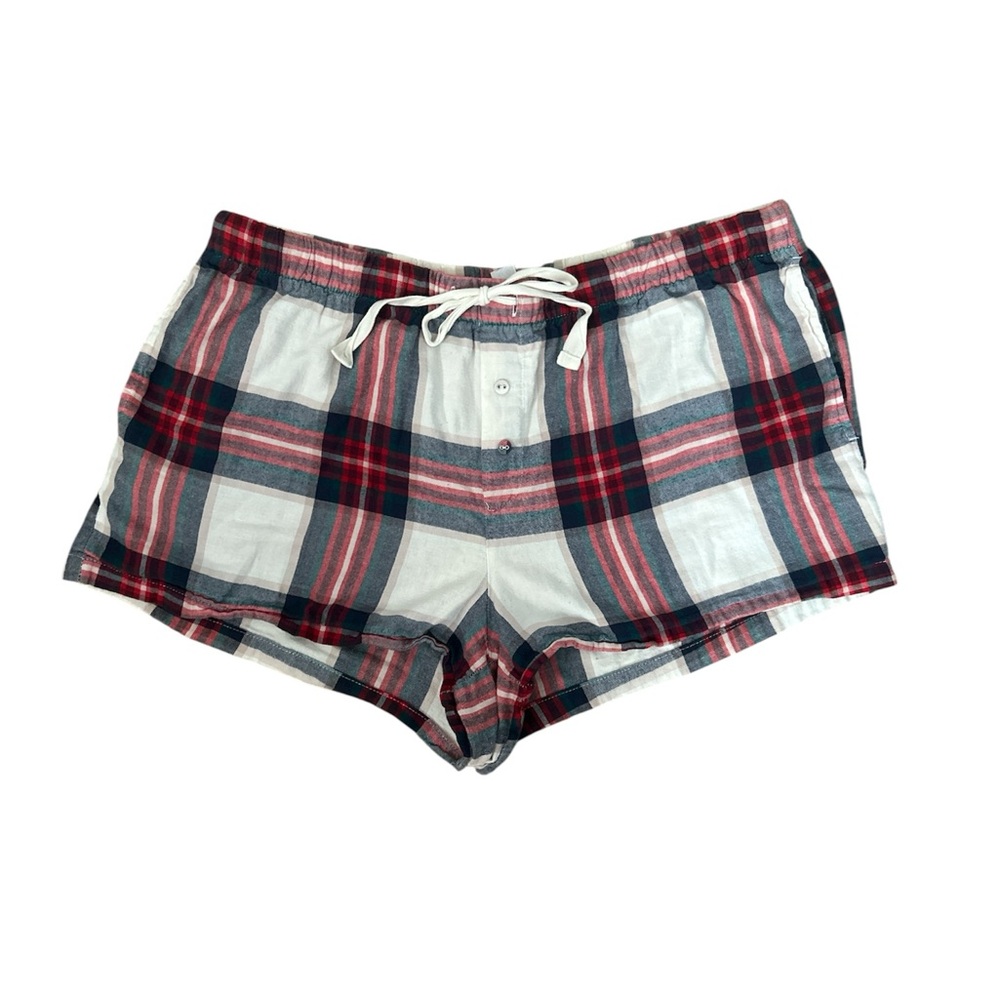 Stars Above Plaid Lounge Shorts in Red, Navy, and Green